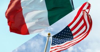 イタリアとアメリカの国旗