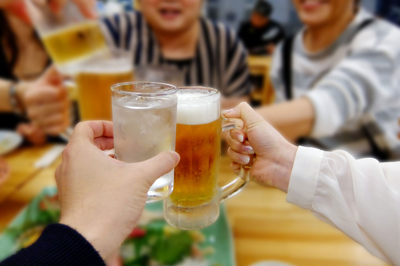 ビールで乾杯