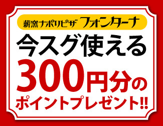 今すぐ使える300円分のポイントプレゼント